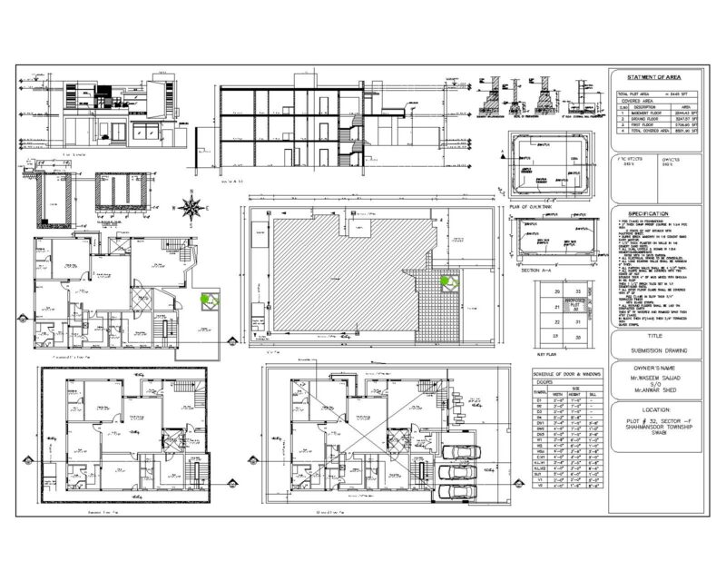1 kanal Plot submission drawing with Basement