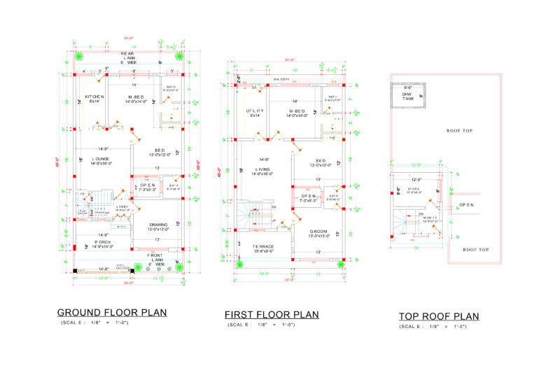 30′ by 60′ Plot House Plan 02 DWG Plan