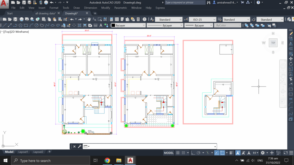 30′ by 60′ Plot House Plan 10 corner DWG,PDF,JPG File