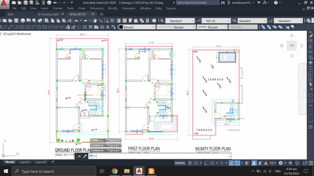 30′ by 60′ Plot House Plan 07 DWG,PDF,JPG File