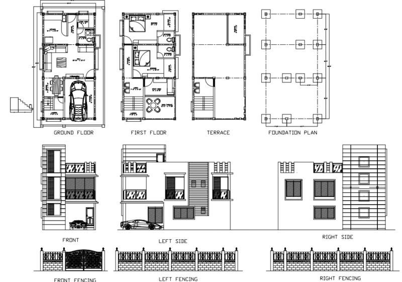 Duplex Bungalow Plan
