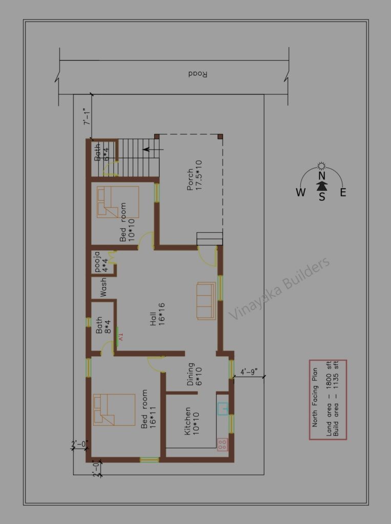 North facing 30*60 house plan