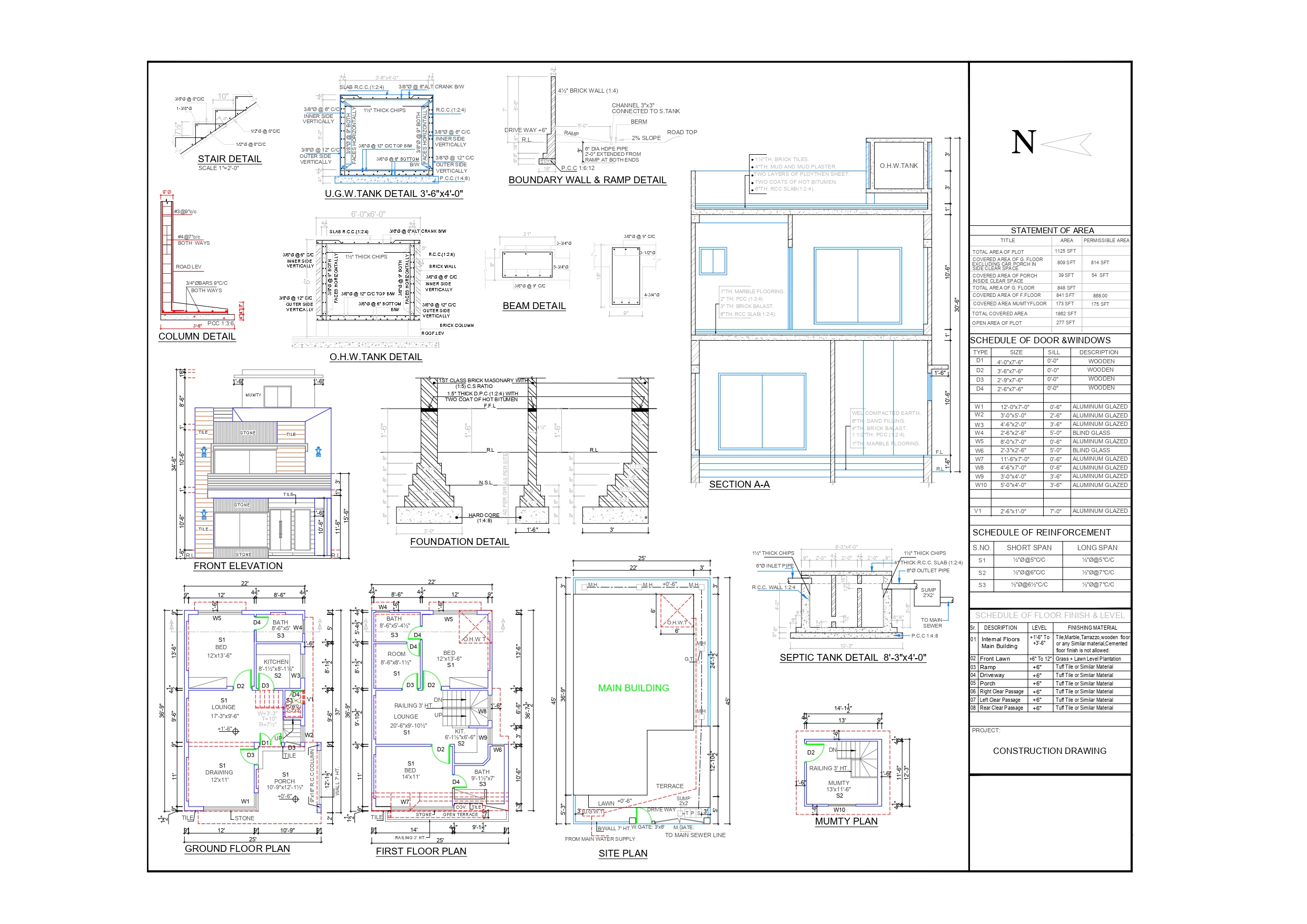 Complete Set Of Construction Drawings For House Designs CAD