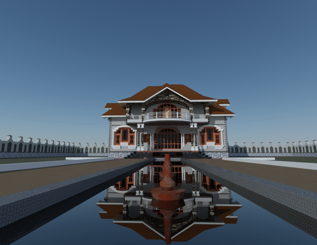 Roofed House 3D Model DWG For Autocad