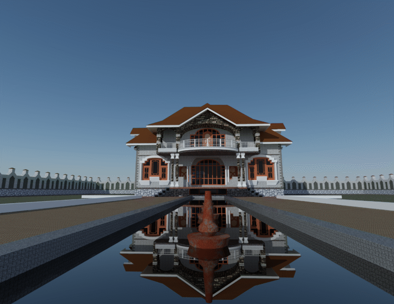Roofed House 3D Model DWG For Autocad