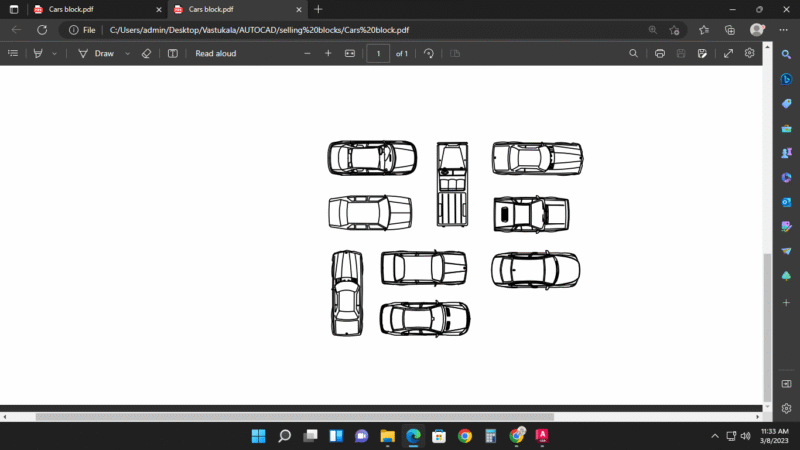 2D car block for autocad