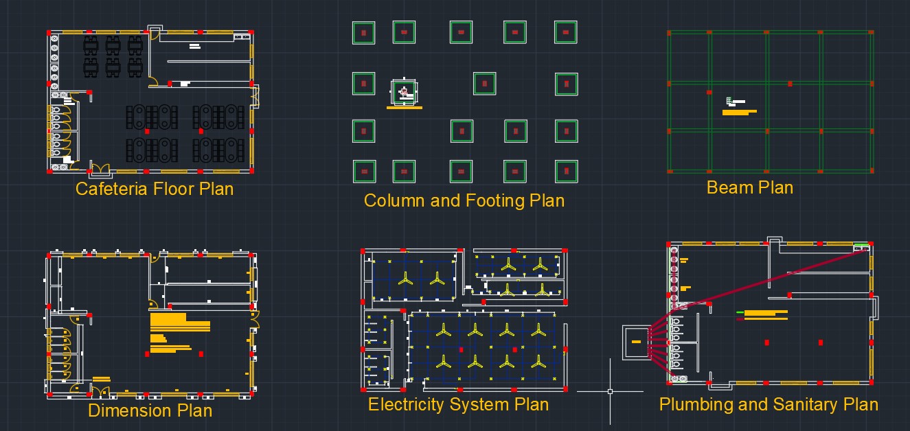 Cafeteria Full Detail Plan • Designs CAD
