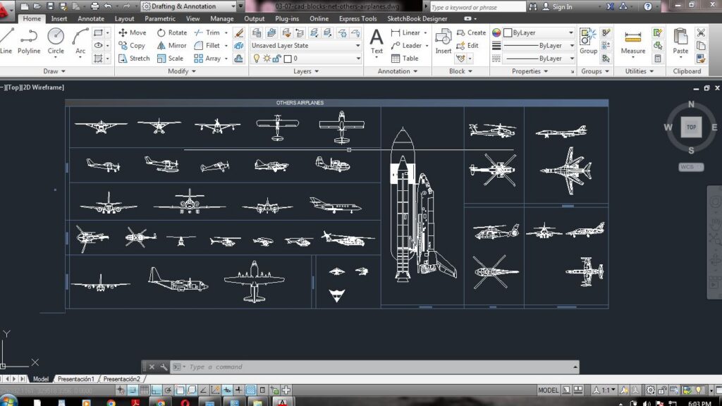 AIRPLANES IN PLAN AND ELEVATION