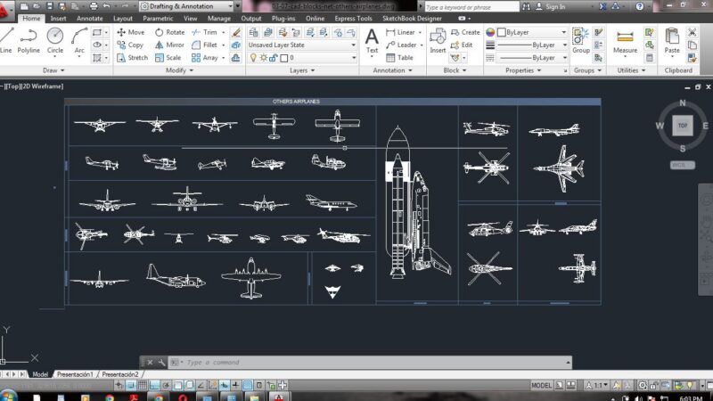 AIRPLANES IN PLAN AND ELEVATION
