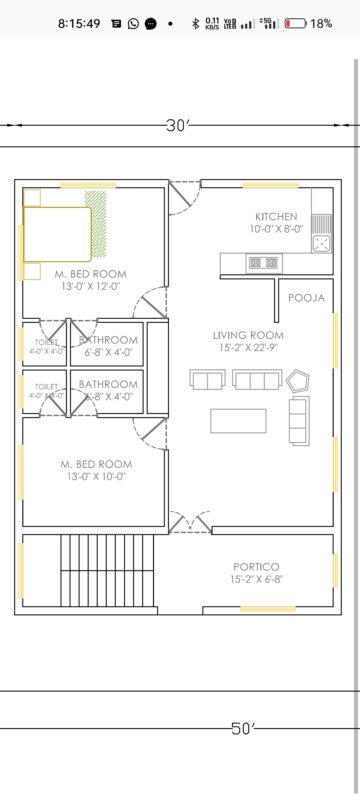 EAST FACEING RESIDENTIAL HOUSE PLAN