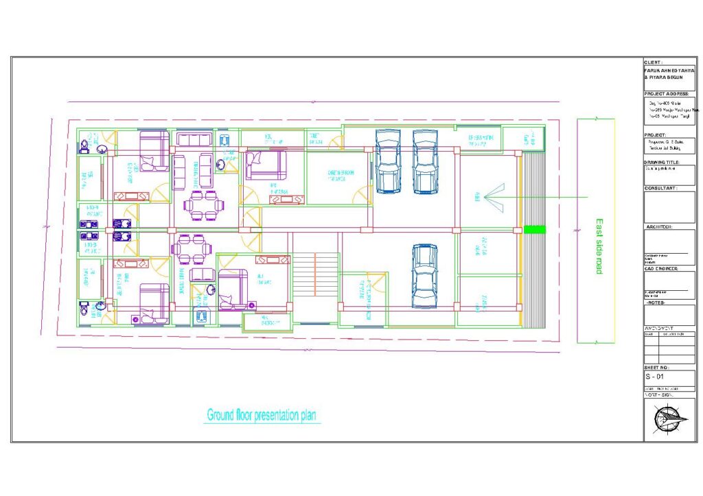 Architectural Drawing of G+3 Storied Residential Building