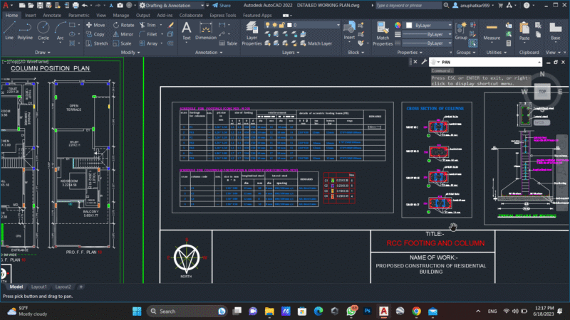PROPOSED DETAILED CONSTRUCTION OF RESIDENTIAL BUILDING