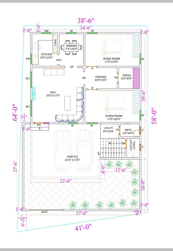 2BHK HOUSE PLAN