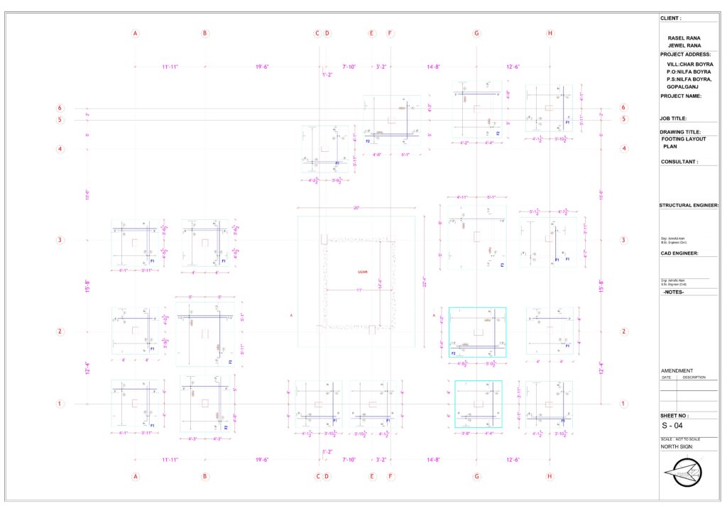 Structural Drawing G+1 storied residential Building