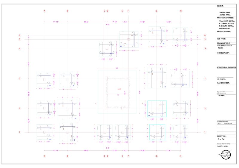Structural Drawing G+1 storied residential Building