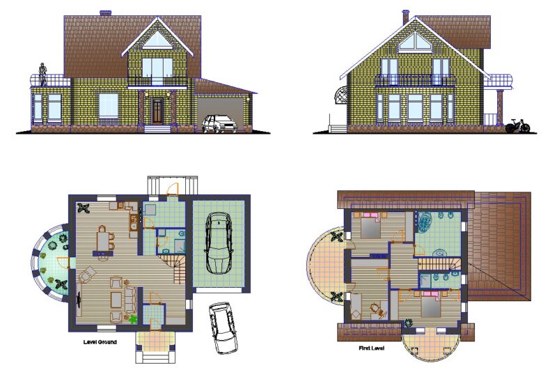 Small Family house Plane DWG