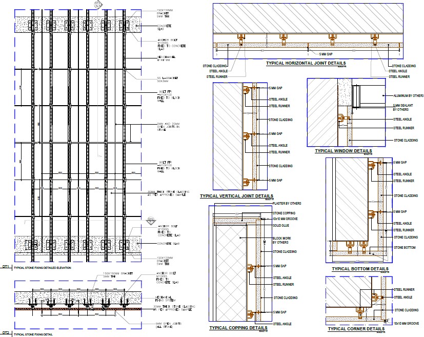 Natural Stone Cladding Mechanical Fixation Details Designs CAD   Screenshot 2023 07 13 162613 