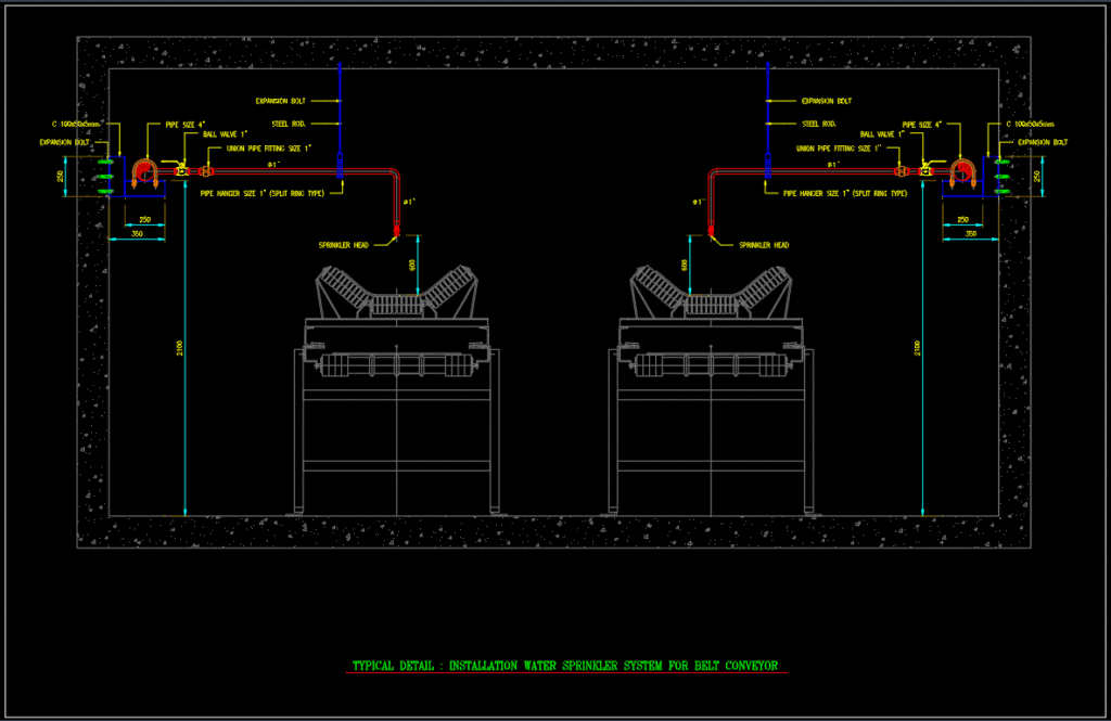 Water sprinkler system for belt conveyor