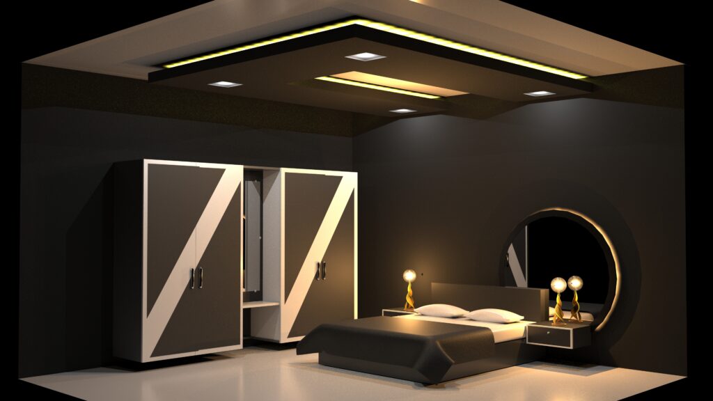 Black theme bedroom