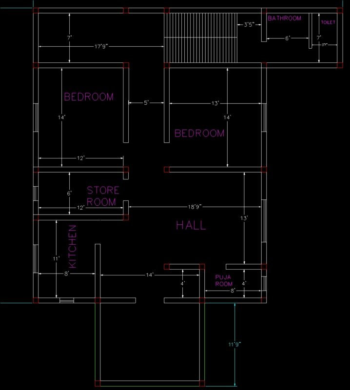 1700 sqft house plan