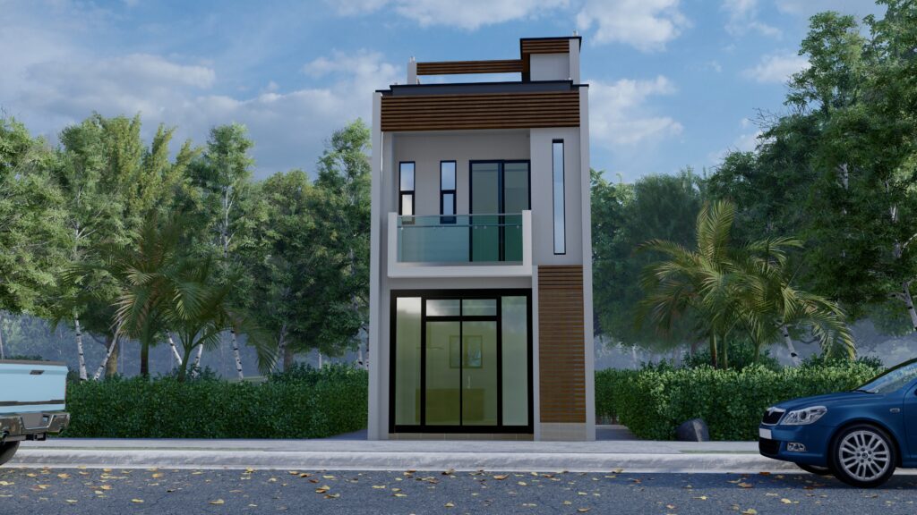 2-storey residential bldg. with roof deck