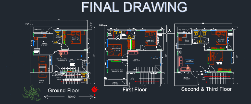 Residential 30X30 N/W corner site plans (Autocad File 2022)