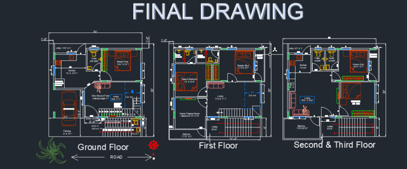 Residential 30X30 N/W corner site plans (Autocad File 2022)