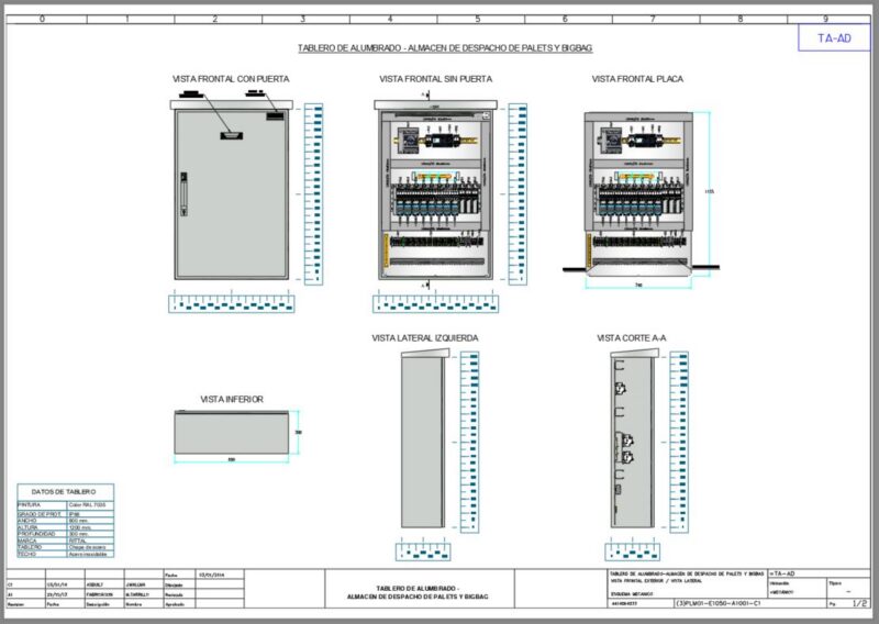 Diagrama mecánico Tablero de alumbrado
