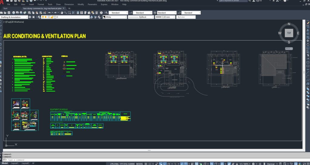 2-STOREY COMMERCIAL BUILDING HVAC LAYOUT FULL PROJECT