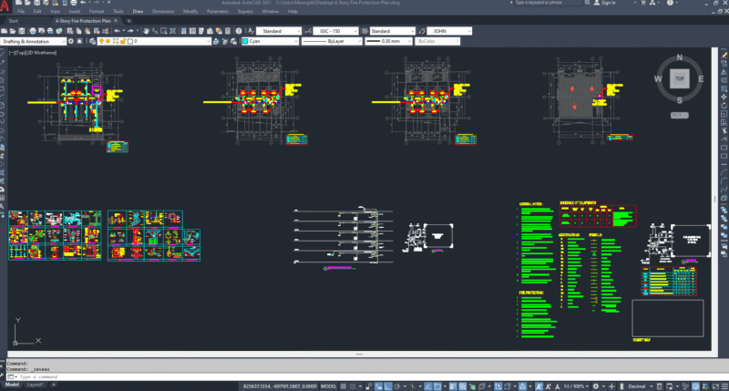 4-STOREY COMMERCIAL BUILDING FIRE SPRINKLER PLAN – PHILIPPINES PROTOTYPE
