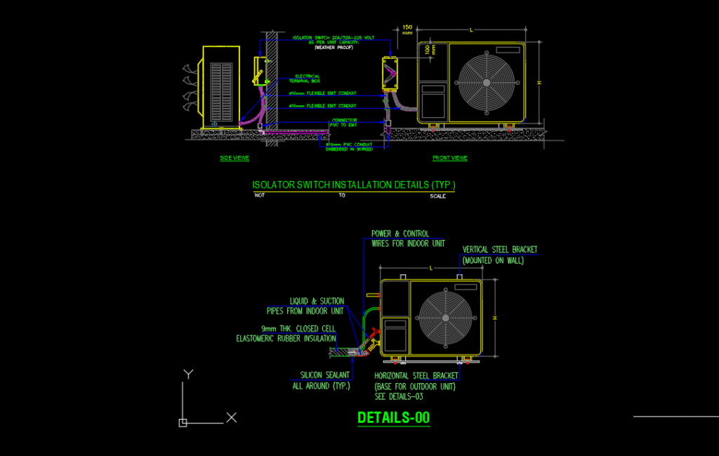 ISOLATOR SWITCH INSTALLATION DETAILS (TYP.)