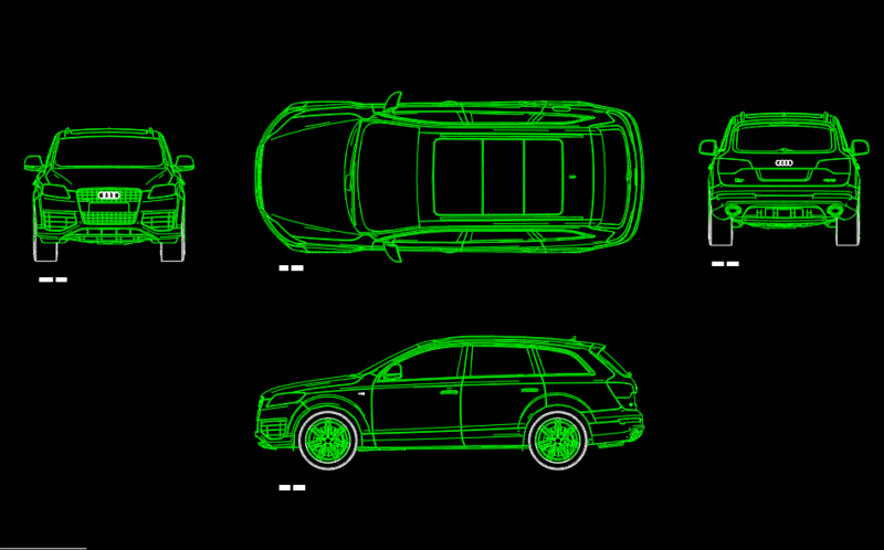 Audi Q7 Car Block Cad Drawing