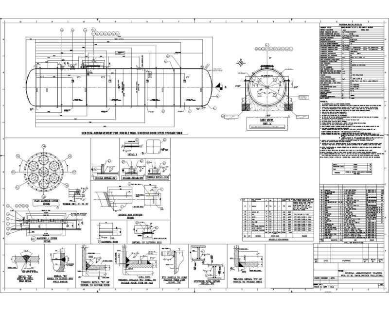 GA & DETAIL 50 KL TANK,DOUBLE WALL,STEEL
