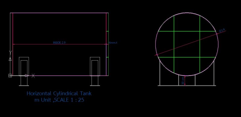 Horizontal Cylindrical Tank 6mm