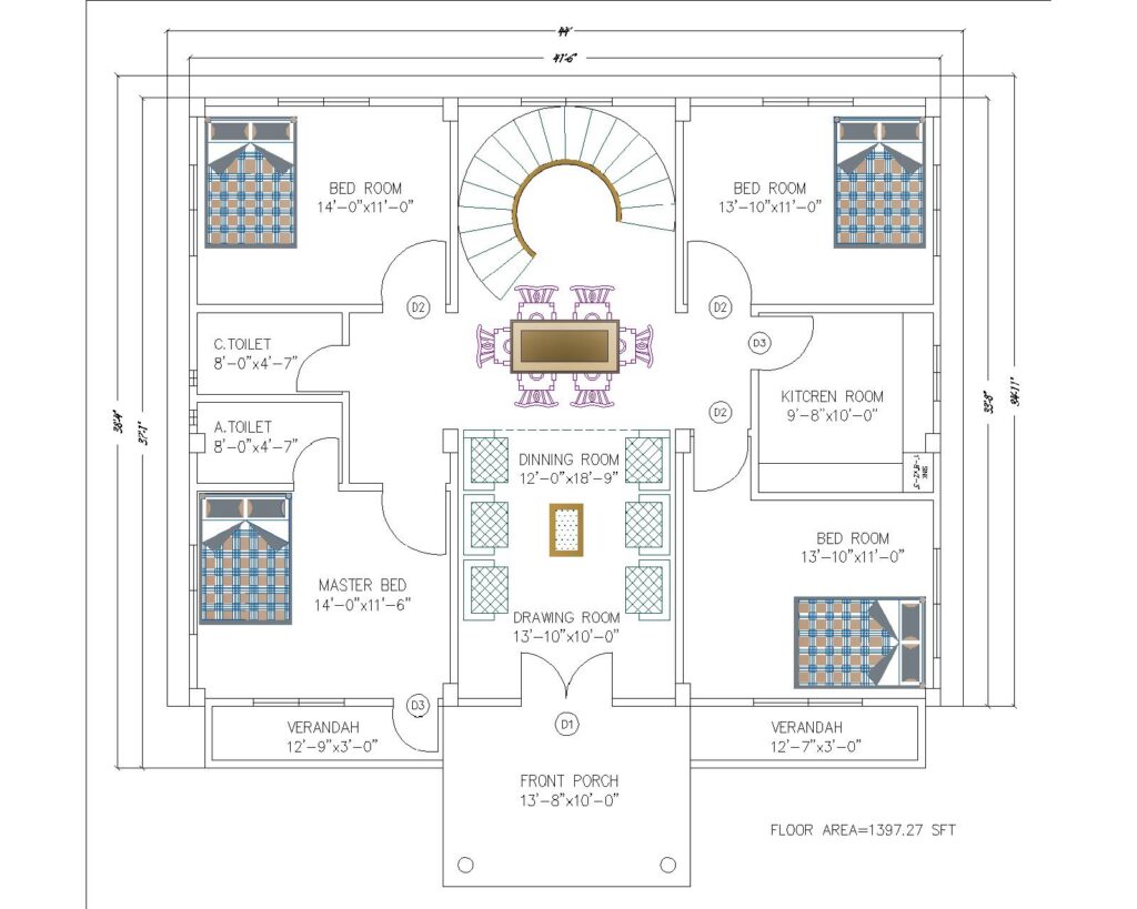 4BHK Duplex house design
