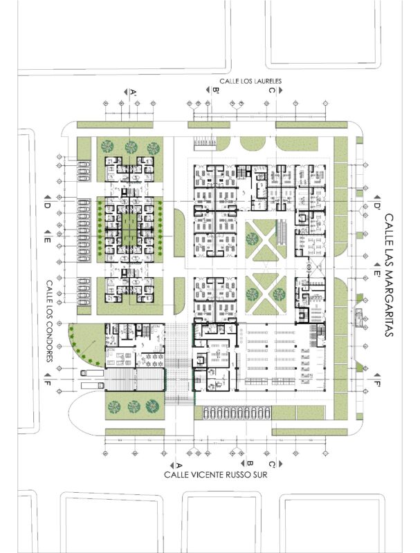 Edificio hibrido-comercio-Hotel en autoCAD biblio
