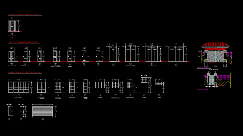 Residential Carpentry Details: Wood & Metal Door/Window Schedule