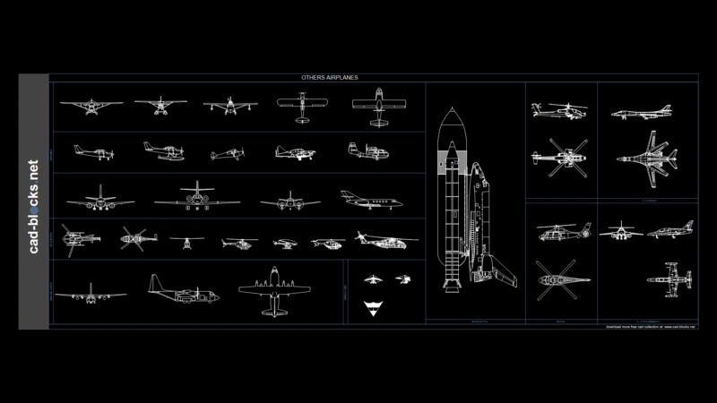 Aircraft CAD Block Collection: Military and Civilian aviation Models
