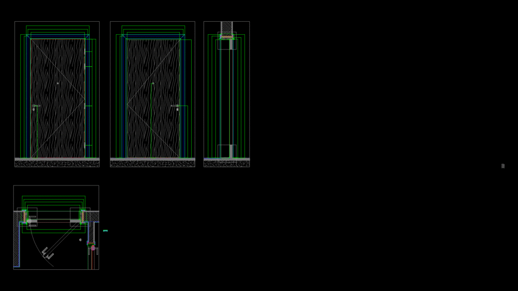 60-Minute Fire-Rated Wooden Flat Entrance Door Assembly Detail