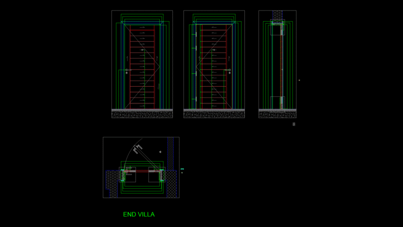 Main Entrance Door Detail for 4PLEX End Villa with Frame Assembly
