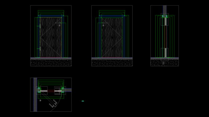 Store Room Door Detail for 4Plex Villa: Section and Elevation
