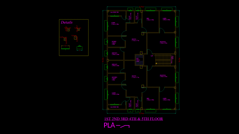 Residential Multi-Story Floor Plan with Dual-Unit Layout