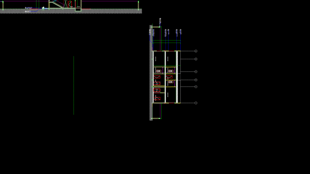Residential villa Cross-Sections A-B with Structural Heights and Grid Lines
