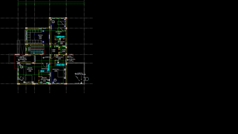 UAE Residential Villa First Floor Furniture Layout Plan 1:100