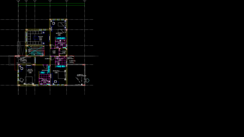 Residential villa First Floor Reflected Ceiling Plan with ACT Details