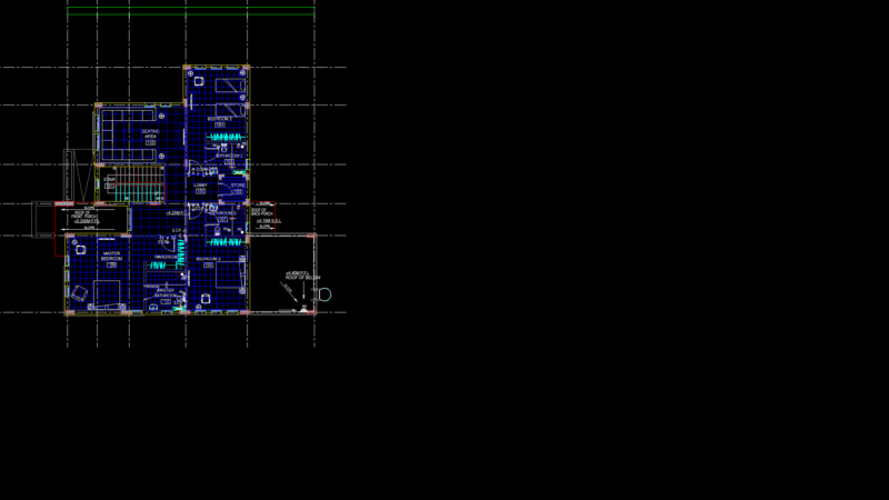 Residential Villa First floor Finish Layout with Ceramic Tile Specification