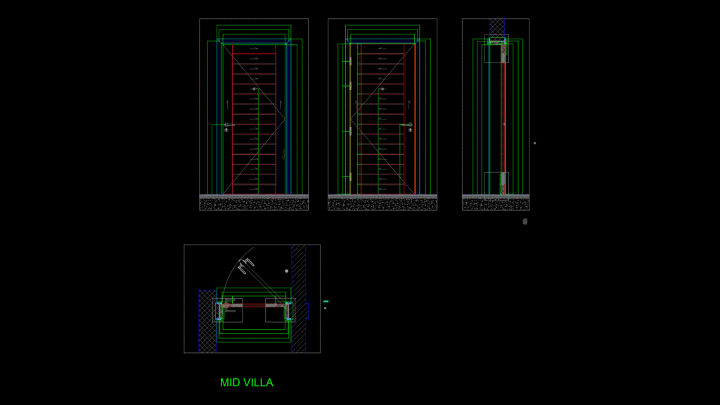 Main Entrance Door Detail for Mid Villa Residential Units