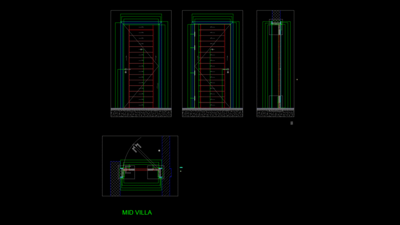 Main Entrance Door Detail for Mid Villa Residential Units