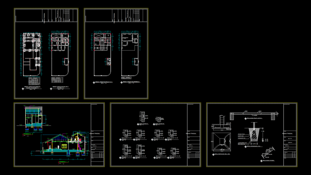 Residential Structural Drawing Set with rc Foundation and Frame Details