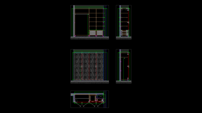 Built-in Wardrobe Detail Section for Bedroom 2 End Villa